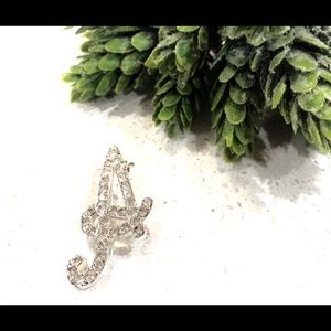 Rhinestone “A” Brooch Pin